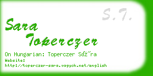 sara toperczer business card